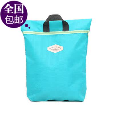 韩国新款糖果色旅行衣物鞋子收纳袋整理手提袋简洁实用杂物手拎包