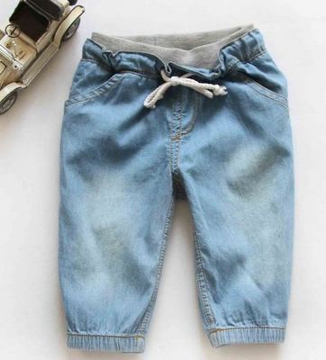 2014夏款韩版男女童装 水洗牛仔五分裤薄款休闲裤