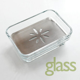 透明玻璃皂盒/不锈钢搁板古皂盒/香皂盒/肥皂盒/手工皂盒/皂盘