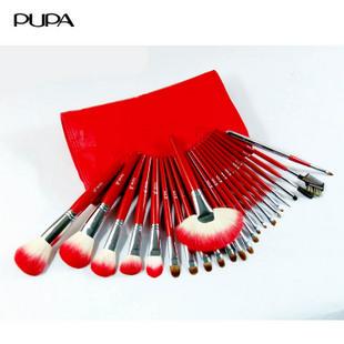 包邮新品上市PUPA化妆刷套装24支大红色化妆套刷专业化妆套刷