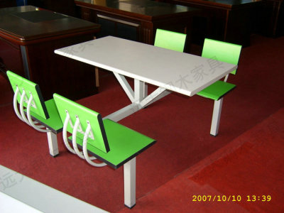 肯德基餐桌椅/快餐桌椅/食堂餐桌椅/小吃店餐桌椅/ 连体餐桌椅B01