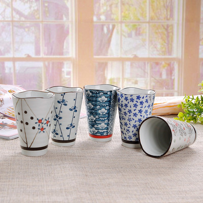 日式和风 手绘釉下彩 陶瓷茶杯口杯 随手杯 马克杯 咖啡杯 牛奶杯