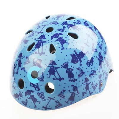 新款意大利进口材料 正品轮滑鞋头盔 最高安全塑钢头盔蓝色