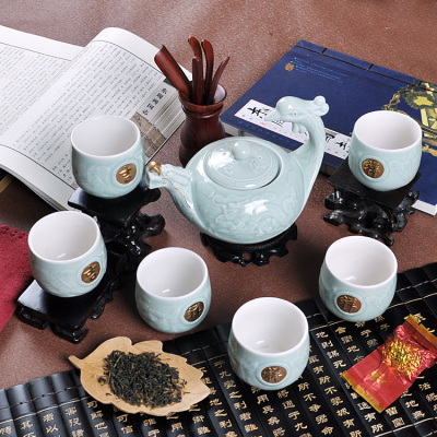 景德镇 高档礼品7件套套装骨瓷茶具 礼品茶具 家用茶具