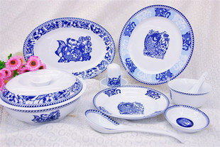 促销正品景德镇陶瓷餐具56件套整套装优质骨瓷青花瓷无铅超白碗盆