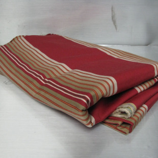加厚加密枣红宽条纹斜纹纯棉沙发布料做床单桌布 清仓 16元/米