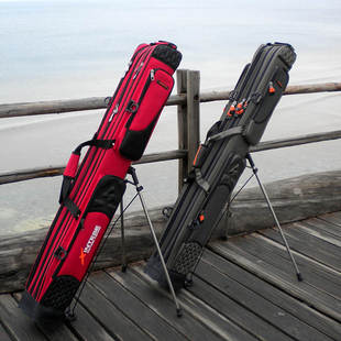 新款渔具包1.25米三层鱼竿包杆包海竿包钓鱼包不锈钢支架包双肩包