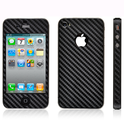 苹果iPhone4手机贴纸贴膜 4s手机保护膜彩膜 超薄碳纤维 送按键贴