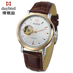 得意鸟正品经典复古中性手表全自动机械表 防水精钢手表3571523
