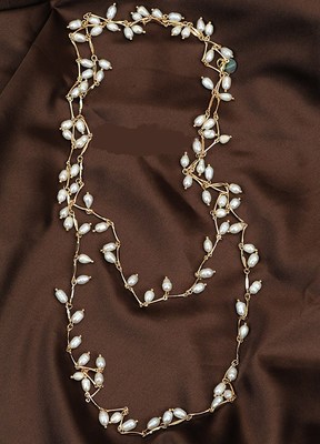 欧美大牌天然淡水米型珍珠小流苏长款项链可双层毛衣链紫色到货