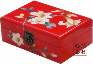 实木质中式复仿古典山西平遥推光漆器首饰收纳化梳妆盒结婚礼品盒