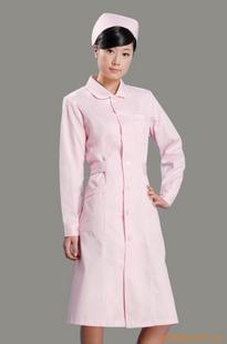 护士服工作服白大褂美容服医师服粉红色药店白色冬装长袖修身翻领