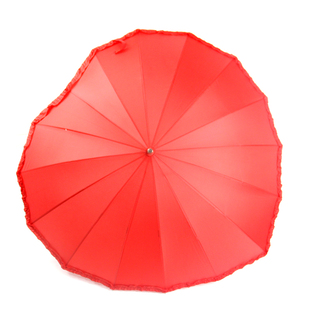 包邮晴雨伞直杆手动新娘伞婚庆红伞心形伞防紫外线太阳伞情侣伞