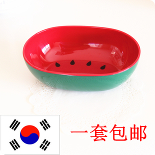 包邮2003*质量一级棒韩国可爱树脂西瓜陶瓷碗用处多多3种尺寸可选