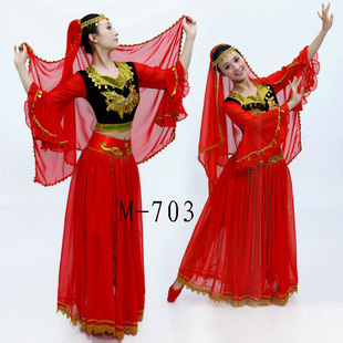 新疆舞蹈服装肚皮舞服饰广场舞蹈练功服民族秧歌舞台演出服饰