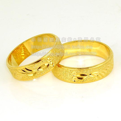 特价仿真定制黄金色镀金持久不掉色结婚定制新娘男女款式戒指金鱼