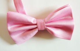 潮流范儿百搭经典款男女通用纯色领结-粉红色
