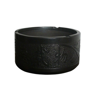 黑陶陶艺陶瓷工艺品黑色创意礼品带字烟缸厚德载物金鱼烟缸烟灰缸