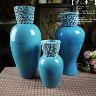 【蓝色妖姬：奢华组】陶瓷古典花瓶器时尚工艺品趣味简约家居饰品