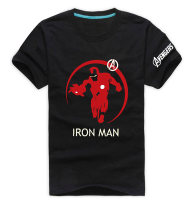 复仇者联盟钢铁侠T恤 2014夏新款男士短袖 休闲宽松有加肥加大码