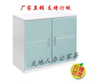 深圳办公家具玻璃矮柜文件柜收纳柜书柜落地柜资料柜双开门储物柜