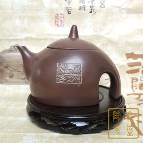 2004年钦州坭兴陶观赏壶 名家茶壶 帅立功设计 象山水月茶壶