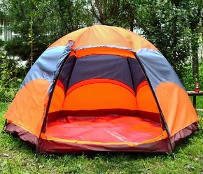 2015年户外特价包邮3-4人5-8人六角多人帐篷双人双层防雨野营
