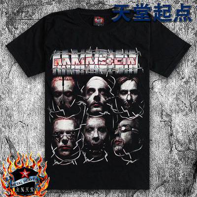 金属天堂男款短袖T恤宽松大码工业重摇滚乐队德国战车Rammstein