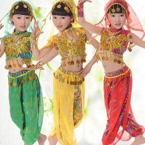 2013新款肚皮舞表演儿童傣族演出服女装女童舞蹈新疆舞印度舞服装