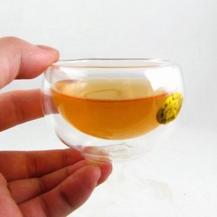 超大号耐高温双层玻璃隔热花茶\\普洱茶杯（台湾精品）