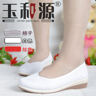 护士鞋白色平底牛筋单鞋布鞋低跟舒适休闲浅口 老北京布鞋女