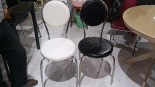 欧式餐椅时尚金属靠背椅白色休闲椅餐台椅宜家餐桌椅子皮革不锈钢