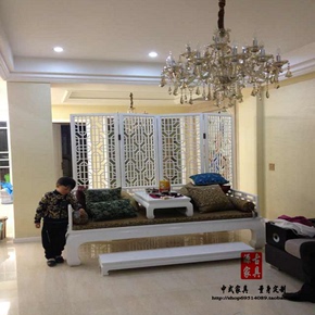 现代仿古白色罗汉床客厅沙发床明清古典家具新中式样板房家具定制