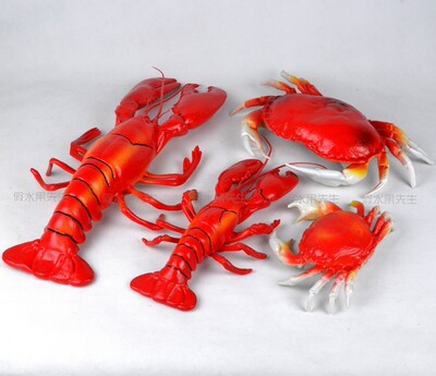 仿真鱼虾蟹食品模型仿真蔬菜假水果面包家居饰品仿真塑料龙虾道具