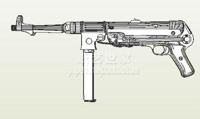 需自制！MP38 MP40冲锋枪3D纸模型可手持德国手工益智健脑70026