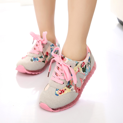 2015秋季最新款韩版N字童鞋碎花男童女童鞋休闲鞋透气儿童运动鞋
