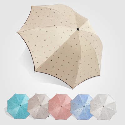 【天天特价】防紫外线太阳伞超强防晒遮阳伞折叠雨伞黑胶公主创意
