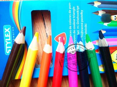 出口德国8色彩铅三角粗杆油性彩色铅笔儿童彩铅成人彩铅涂色绘画