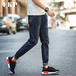F．K．P2016秋季新款男士牛仔裤 韩版青年微弹修身小脚裤子显瘦潮