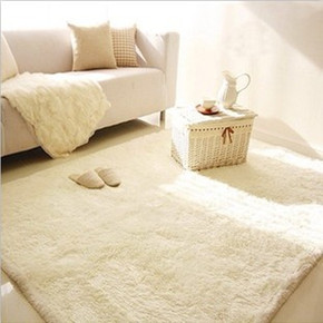 现代简约加厚可水洗客厅卧室茶几床边满铺长方形丝毛地毯可定制