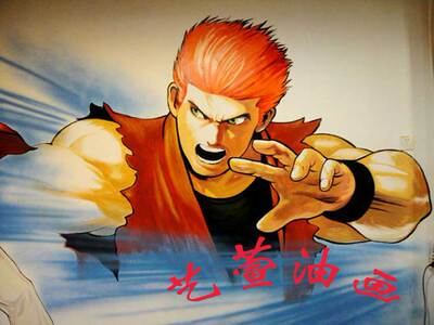 深圳手绘电玩游戏厅 卡通动漫人物壁画墻绘墙体壁画上门绘制服务