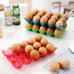 可叠加鸡蛋盒 创意冰箱鸡蛋收纳格 防碰鸡蛋保鲜盒 15格 24格