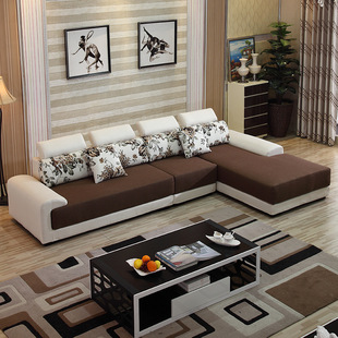 布艺沙发可拆洗现代创意简约小户型客厅转角皮布沙发贵妃组合包邮