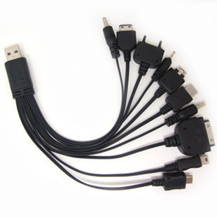 一拖十手机数据线 USB万能充电线 十合一 多功能充电线直充数据线