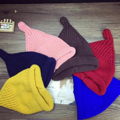 韩国版宝宝毛线帽子奶嘴针织儿童套头帽冬保暖出游男女童婴儿可爱