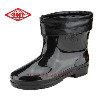 3517新款加绒保暖冬季防水雨靴水鞋水靴两穿雨鞋男女短筒加棉靴子