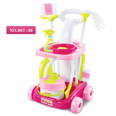女孩过家家玩具仿真儿童清洁推车带吸尘器清洁工具卫生清洁具礼物