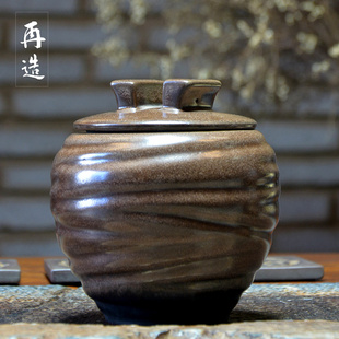 【再造工坊】陶瓷茶叶罐普洱密封罐醒茶罐粗陶茶叶罐德化陶瓷