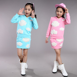 童装 女童卫衣套装2015秋装新款儿童卫衣短裙两件套韩版中大童潮