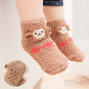 婴儿袜子6-12个月地板袜防滑儿童袜子秋冬松口宝宝袜子1-3岁纯棉